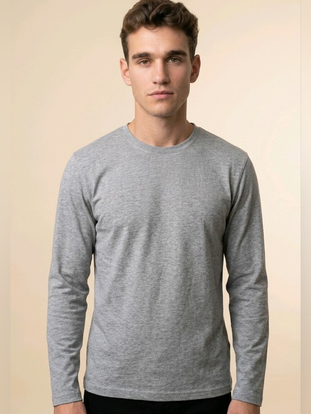Michael Kors 100% cotton gray long sleeve T shirt Sz M Made in Italy